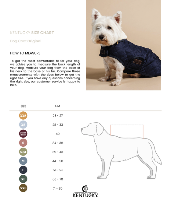 Grössentabelle Kentucky Hundemantel Original