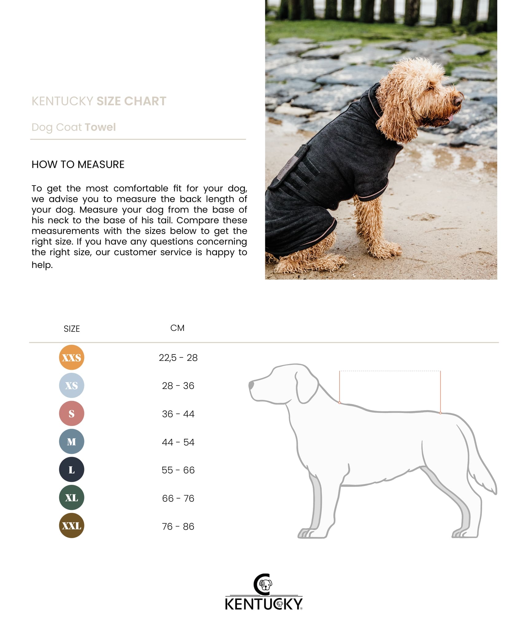Grössentabelle Kentucky Hundemantel Towel