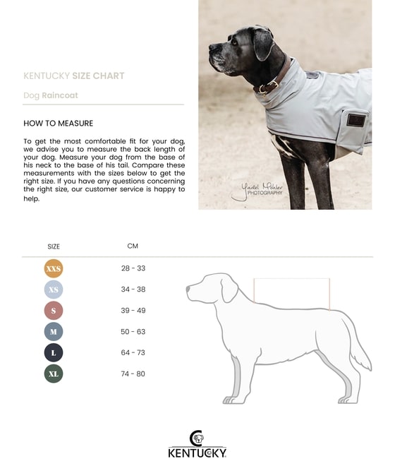 Grössentabelle Kentucky Hunde Regenjacke